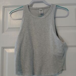 PINK Victoria's Secret Light Gray Ribbed Tank Top